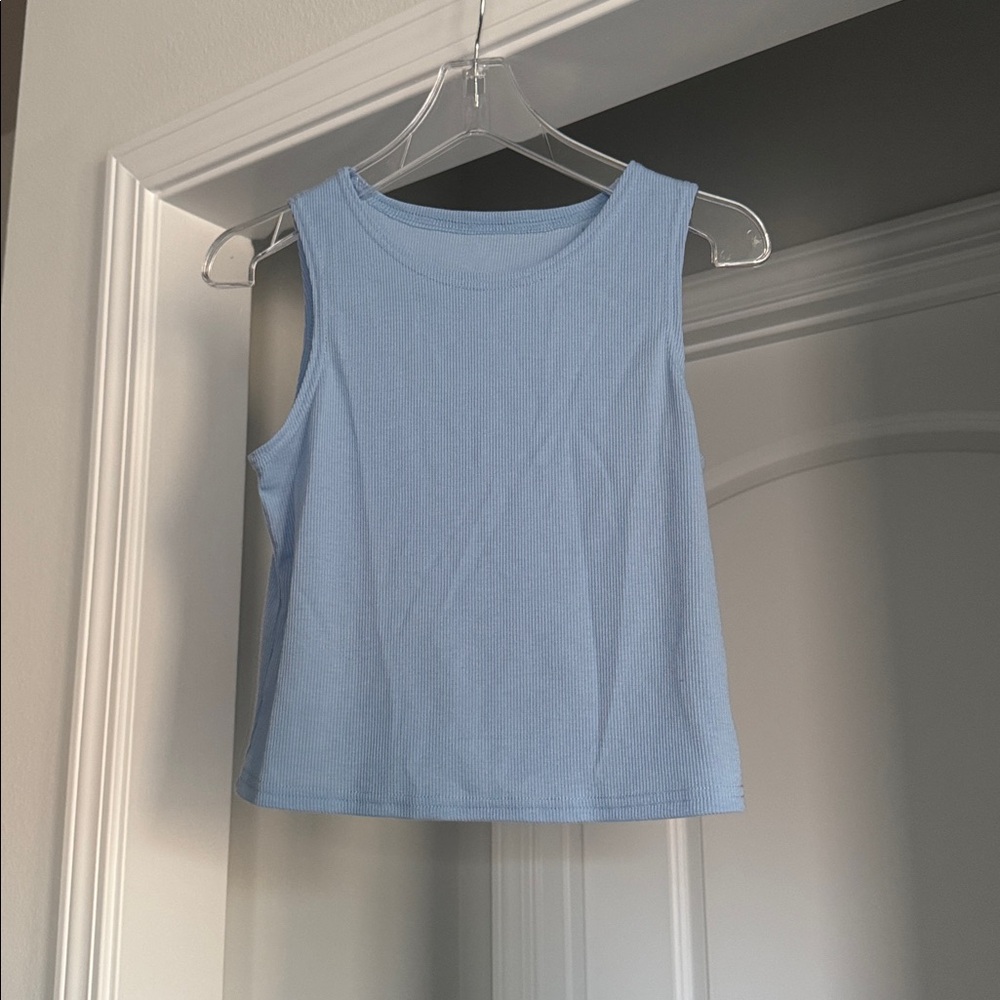 Sleeveless Light Blue Women's Casual or Active Tank Top